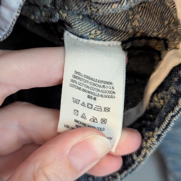 Free People Textured Denim Jacket Cropped Women Size 2. - Picture 4 of 7